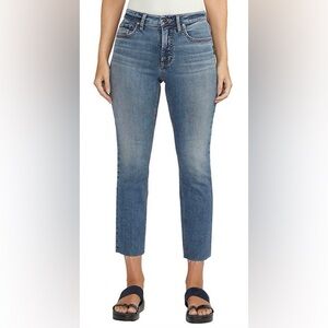 Silver Jeans Women's Most Wanted Ankle Straight Jeans in Raw Hem Size 27